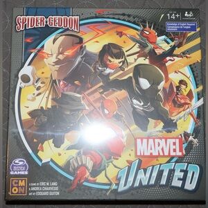 Marvel United Spider-Geddon Game Box with Red and Blue Design